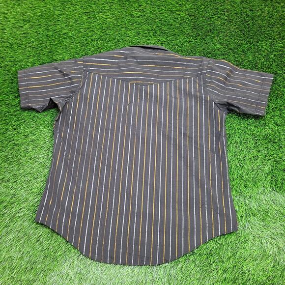Vintage Ely-Cattleman Western Snap Shirt XL 17.5 Metallic Lurex Glitter Stripe - Picture 7 of 11